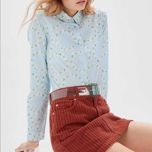 Urban Outfitters Tops - NWOT UO Floral Scallop Button Down Shirt